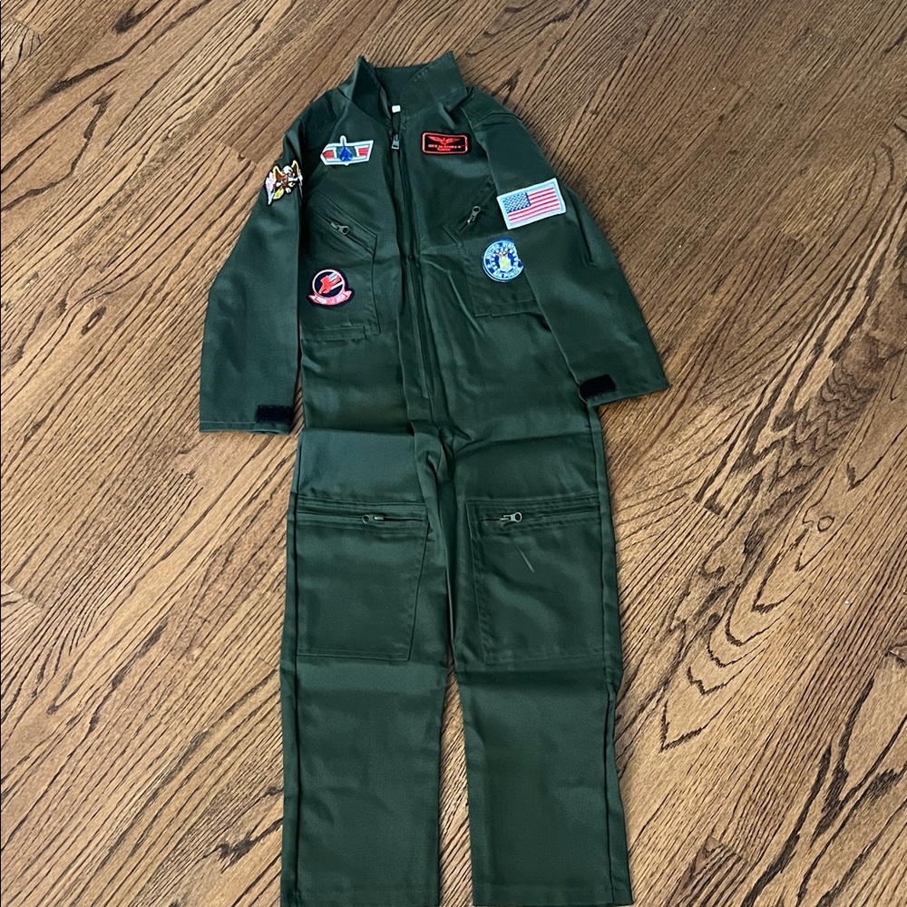 Kids Green Flight Suit Halloween Costume NWT